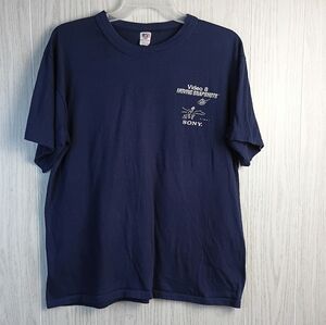 VTG DG Sportswear XL Navy blue 90s Sony T-shirt Sony Projecting the Future read